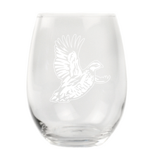 Bobwhite Quail Stemless Wine Glass