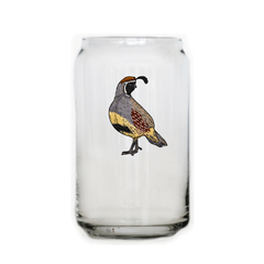 Gambel's Quail Beer Can Glass