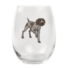 German Wirehair Stemless Wine Glass