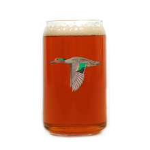 Green Winged Teal Beer Can Glass
