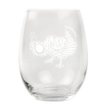 Prairie Chicken Stemless Wine Glass