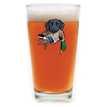 |Black Lab with a Mallard