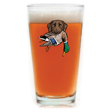 |Chocolate Lab with a Mallard