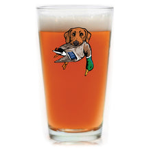 |Red Lab with a Mallard