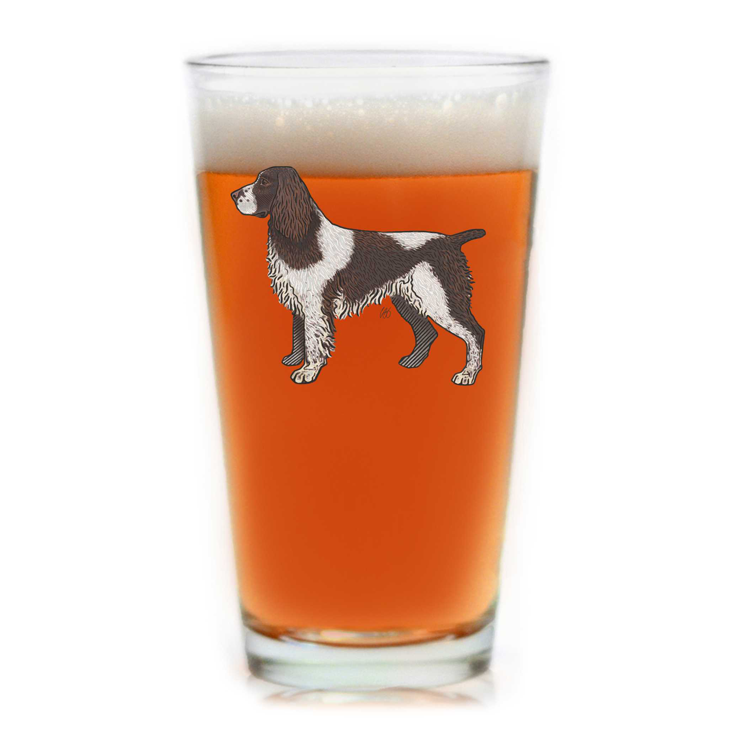 Springer Spaniel Pint Glass