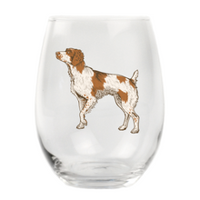 Load image into Gallery viewer, American Brittany Stemless Wine Glass
