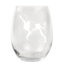 Load image into Gallery viewer, American Brittany Stemless Wine Glass
