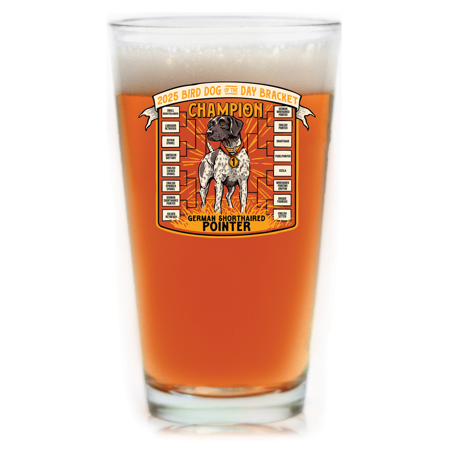 Bird Dog Champion Pint Glass