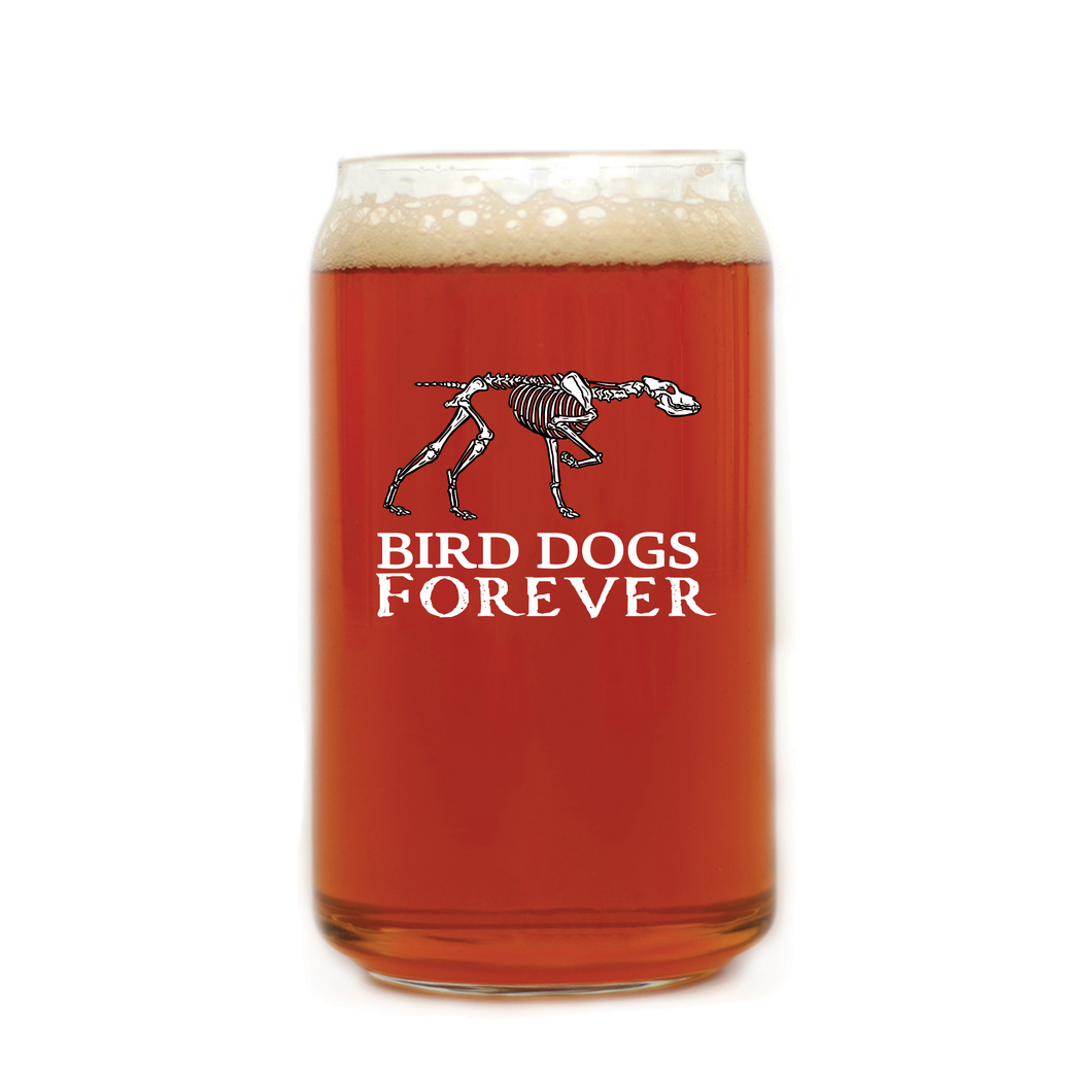 Bird Dogs Forever Beer Can Glass