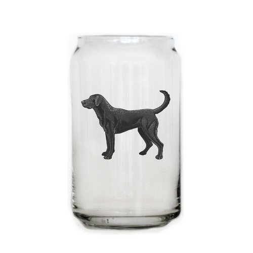 black lab beer can glass