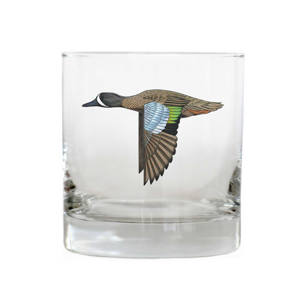 Blue Winged Teal Whiskey Glass