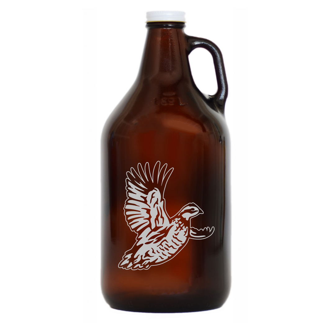 Bobwhite Quail Glass Growler