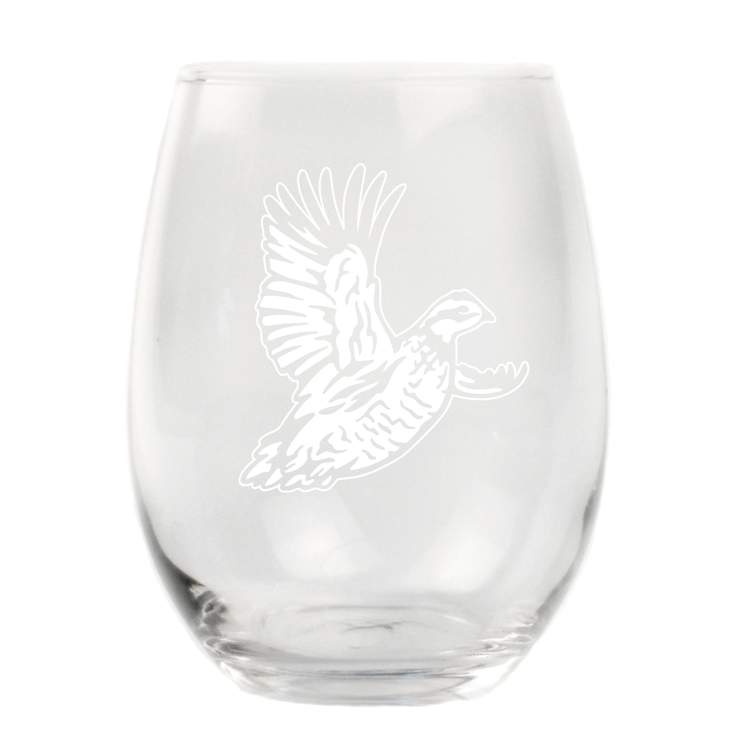 Bobwhite Quail Stemless Wine Glass