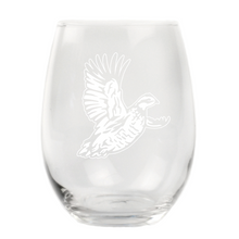 Load image into Gallery viewer, Bobwhite Quail Stemless Wine Glass
