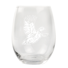 Bobwhite Quail Stemless Wine Glass