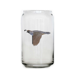 California Quail Beer Can Glass