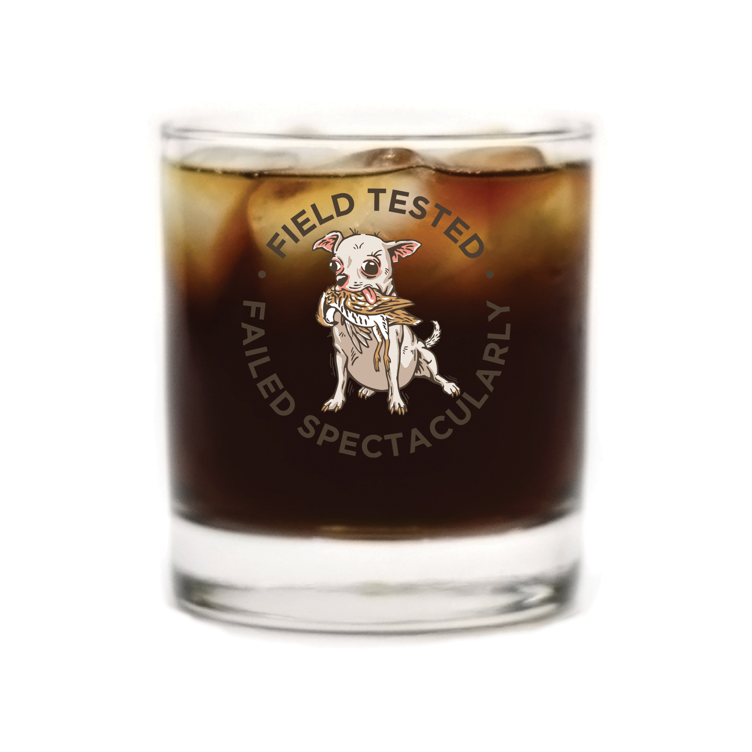 Hunting Chihuahua Whiskey Glass