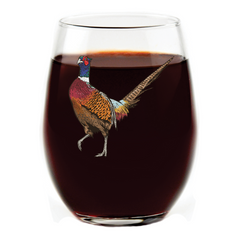 Cocky Pheasant Stemless Wine Glass