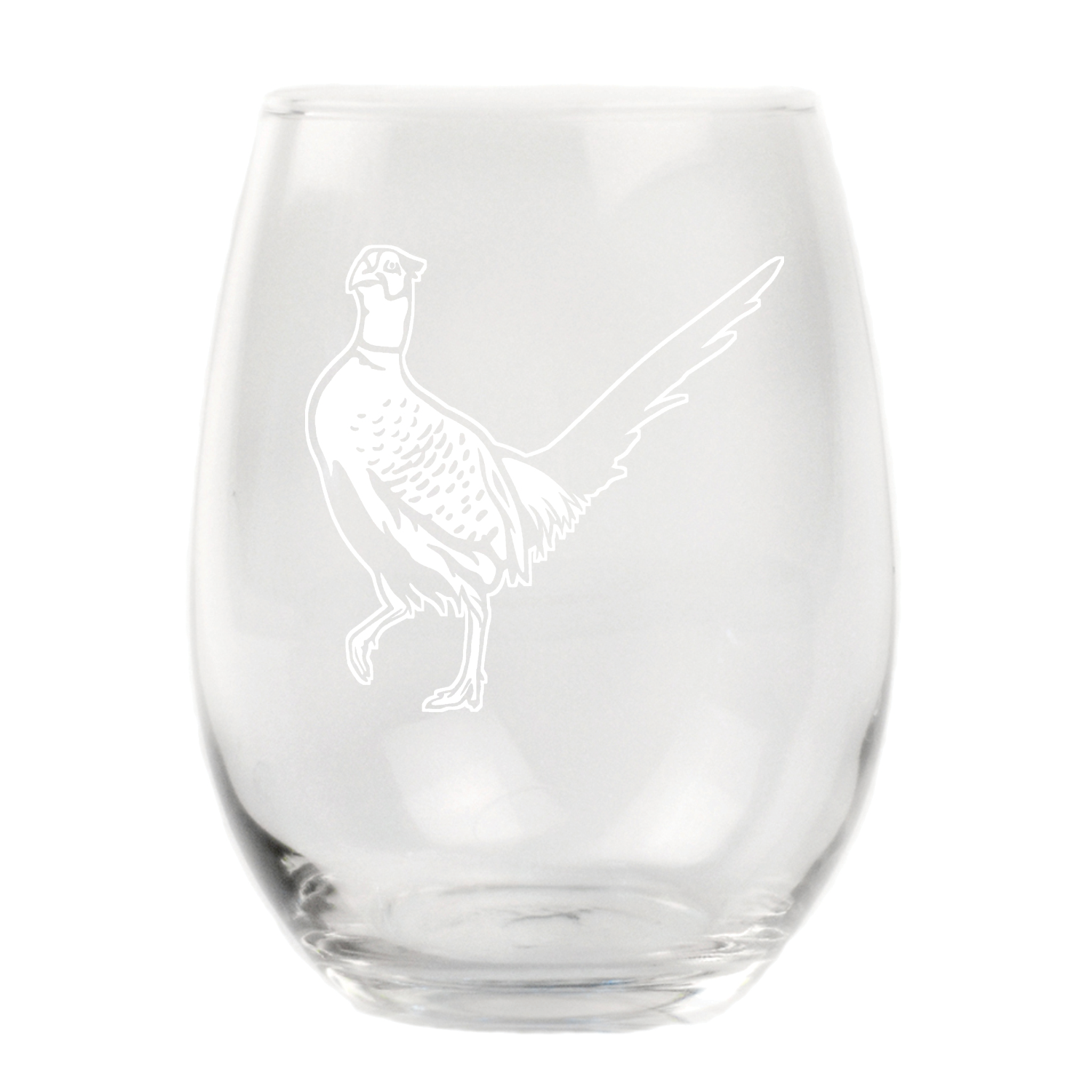 Cocky Pheasant Stemless Wine Glass