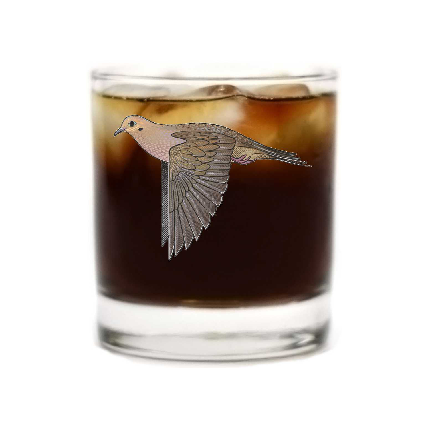 Mourning Dove Whiskey Glass