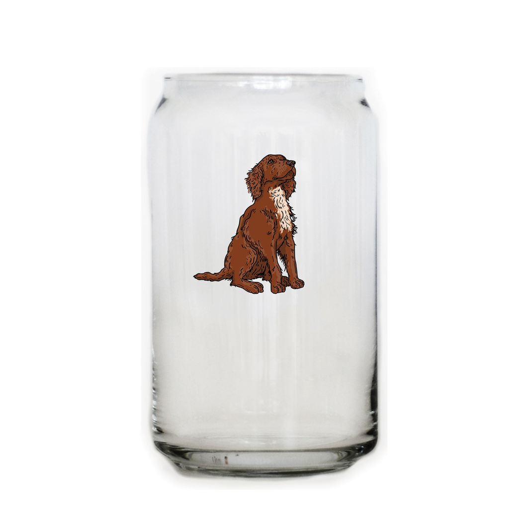 English Cocker Spaniel Beer Can Glass