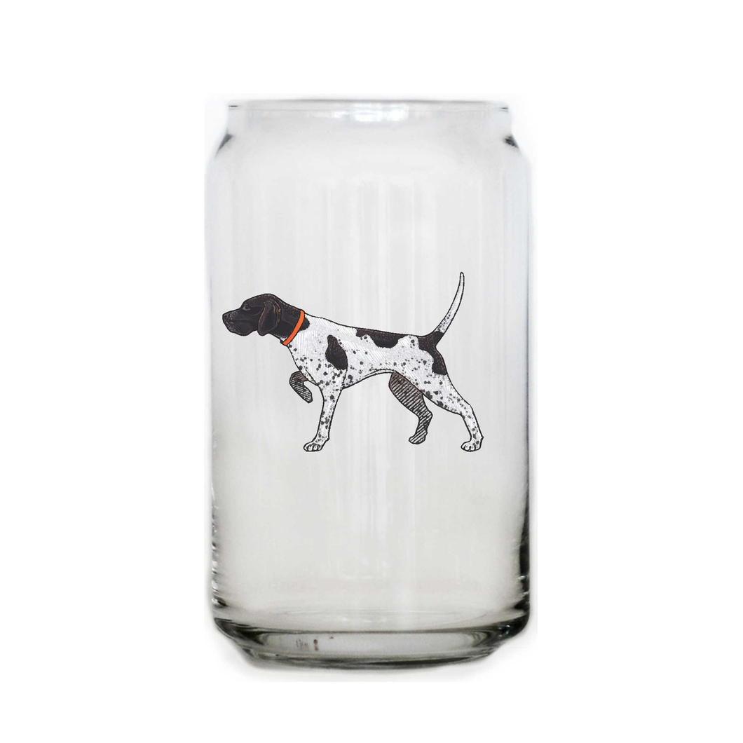 English Pointer Beer Can Glass