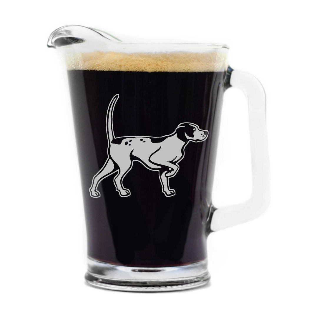 English Pointer Glass Pitcher