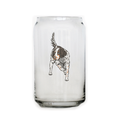 English Setter Pointing Beer Can Glass