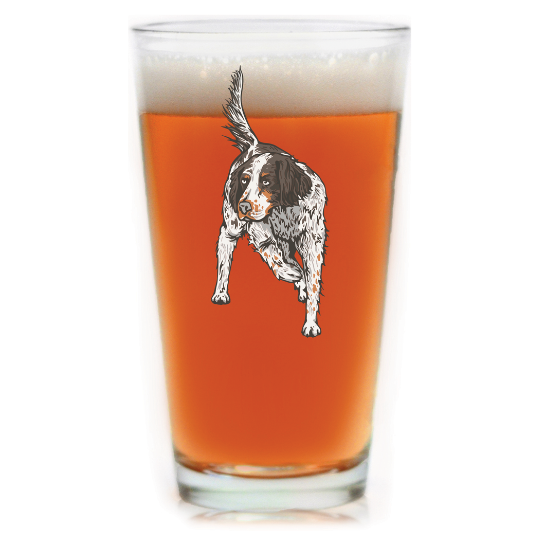 English Setter Pointing Pint Glass