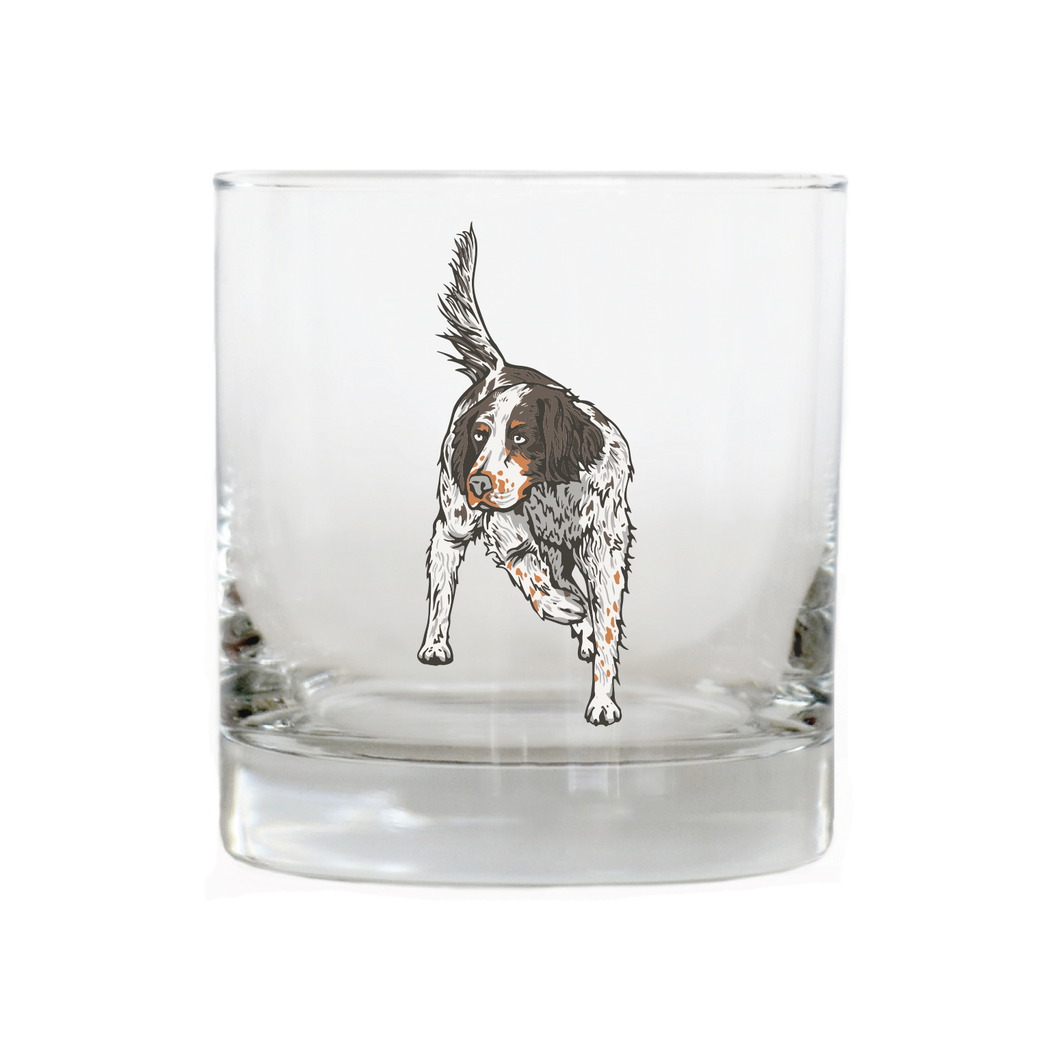 English Setter Pointing Whiskey Glass