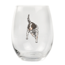 Load image into Gallery viewer, English Setter Stemless Wine Glass

