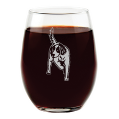 English Setter Stemless Wine Glass