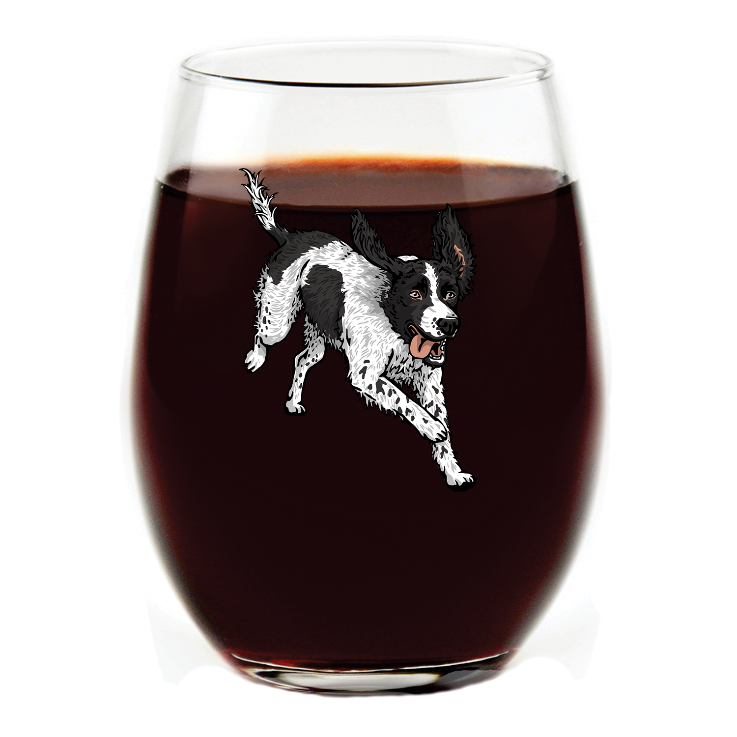 English Springer Spaniel Stemless Wine Glass