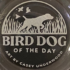 engraving at the bottom of the glass with the logo