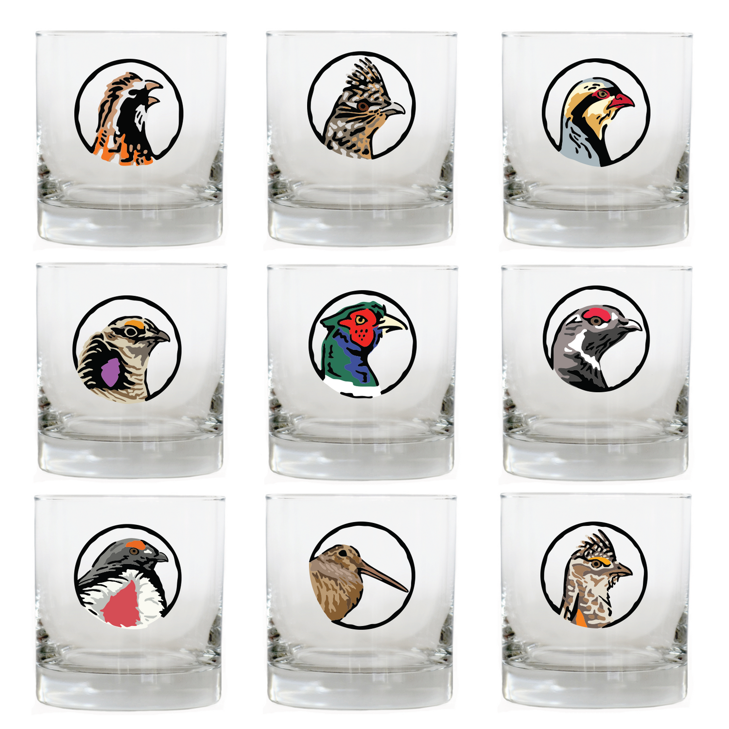 Every Gamebird Whiskey Glass