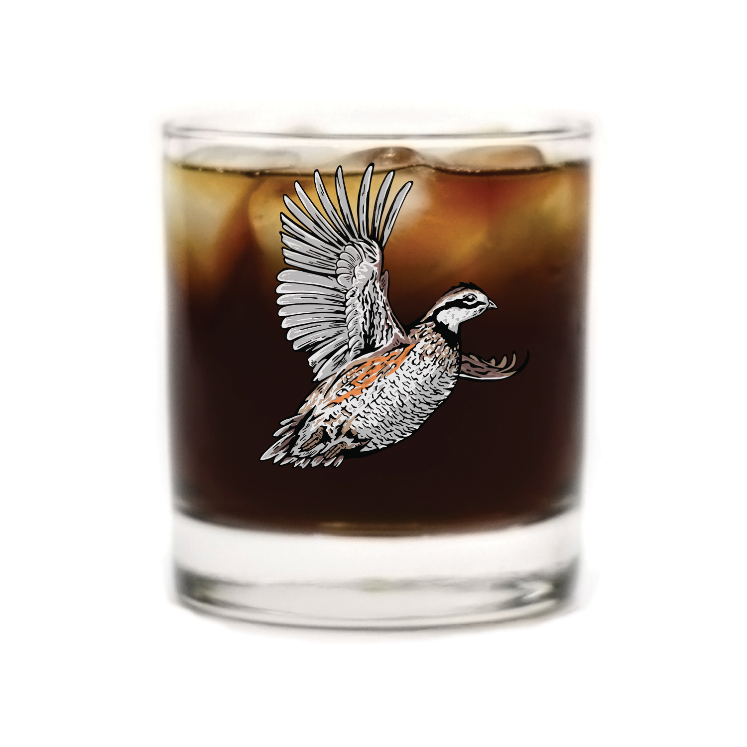 Fly Like Quail Whiskey Glass