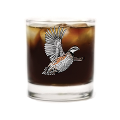 Fly Like Quail Whiskey Glass