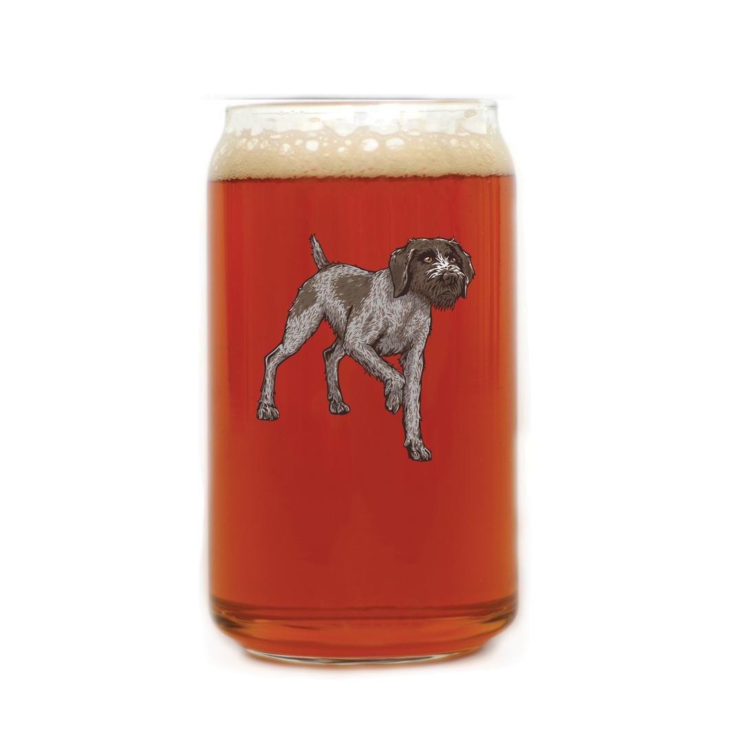 German Wirehair Beer Can Glass