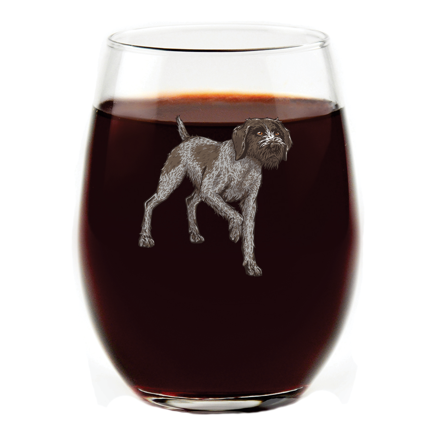 German Wirehair Stemless Wine Glass