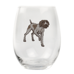 German Wirehair Stemless Wine Glass