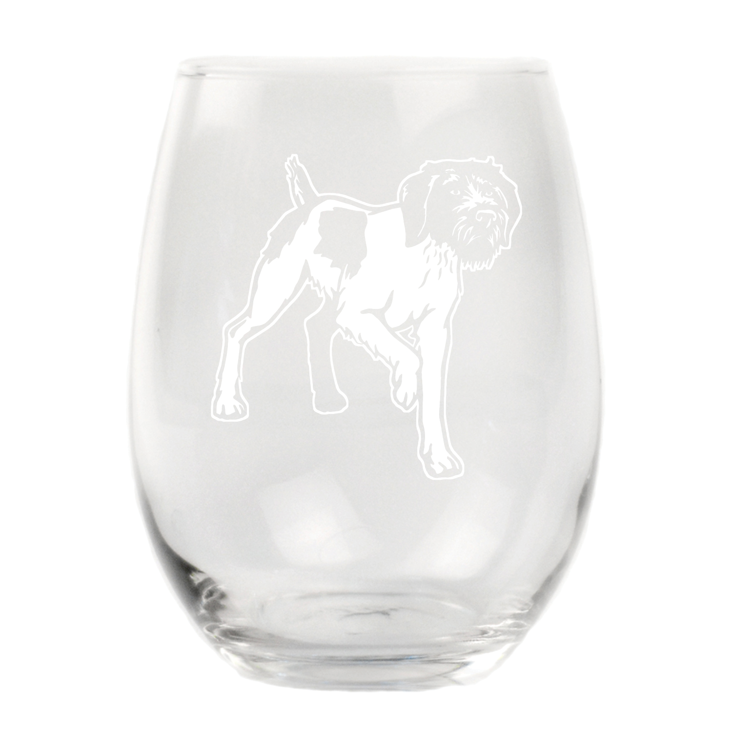 German Wirehair Stemless Wine Glass