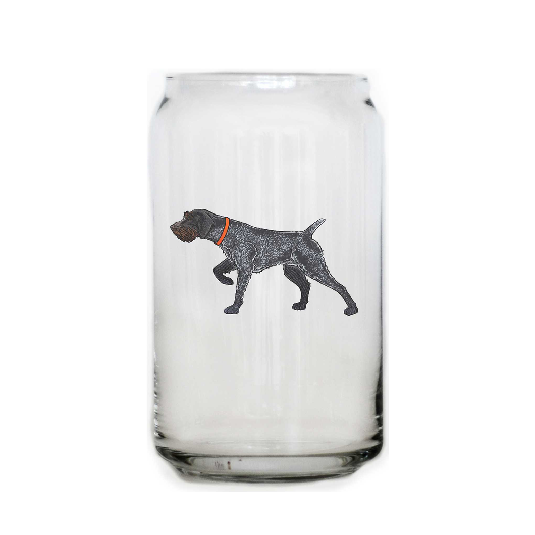 German Wirehaired Pointer Beer Can Glass