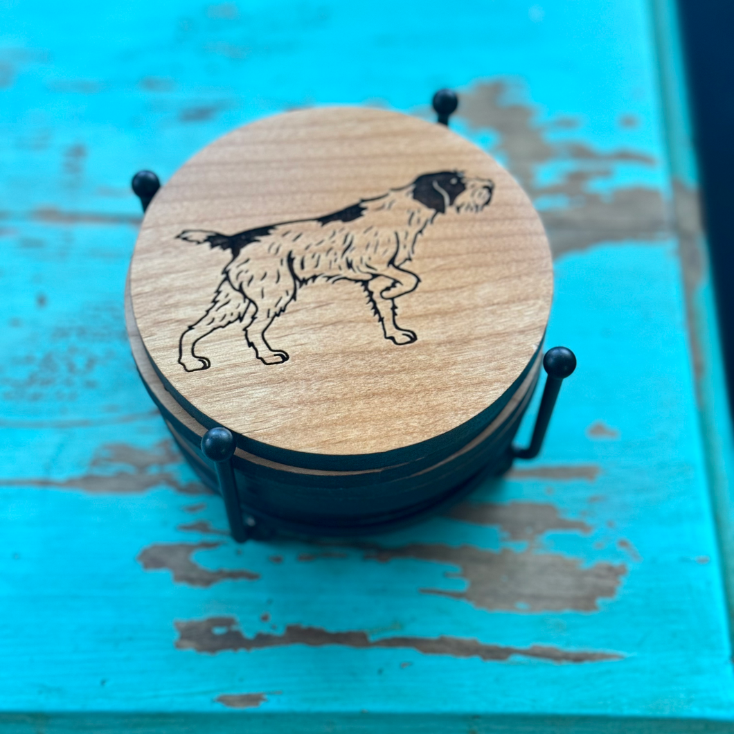 German Wirehaired Pointer Coaster Set