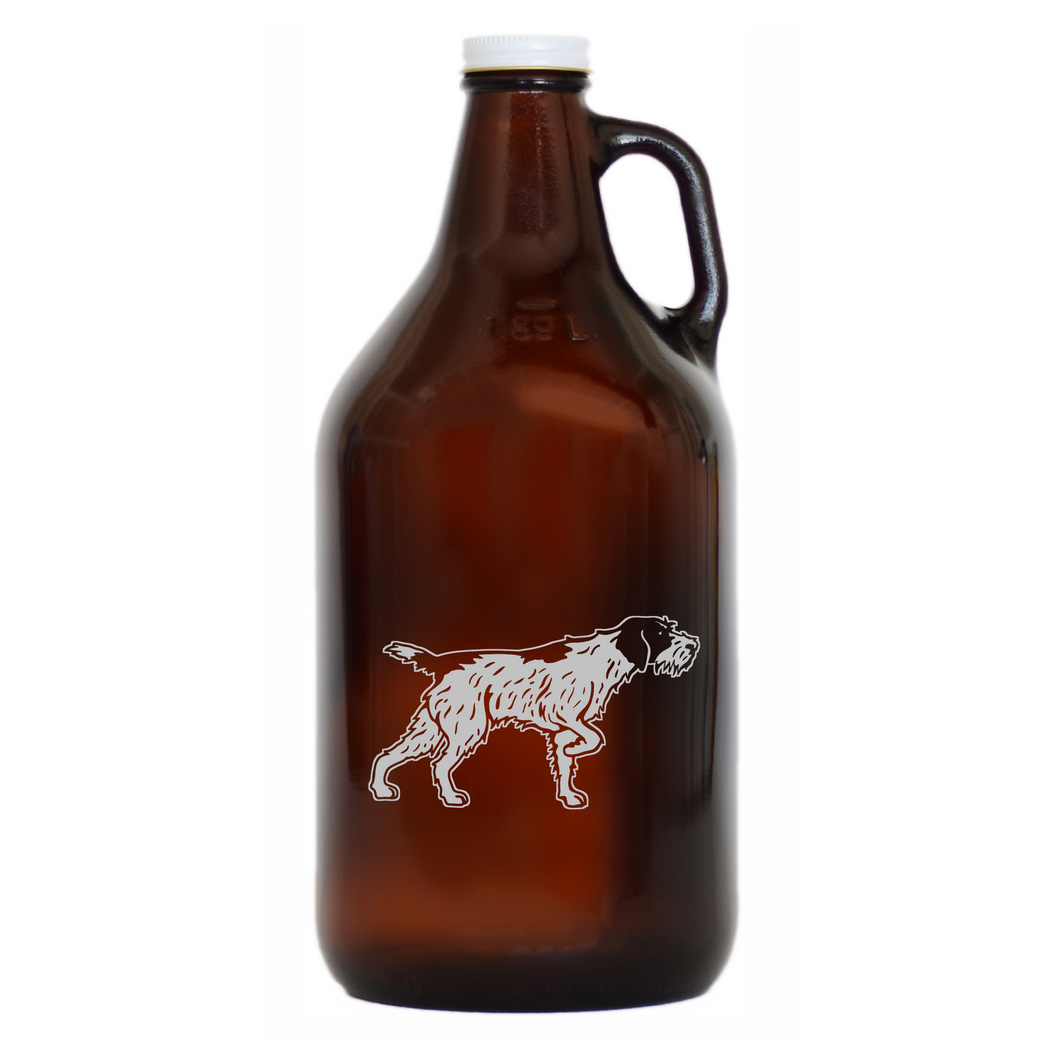 German Wirehaired Pointer Glass Growler