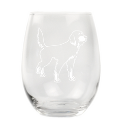 Gordon Setter Stemless Wine Glass