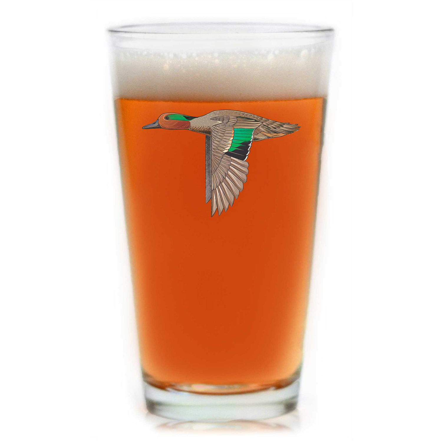Green Winged Teal Pint Glass