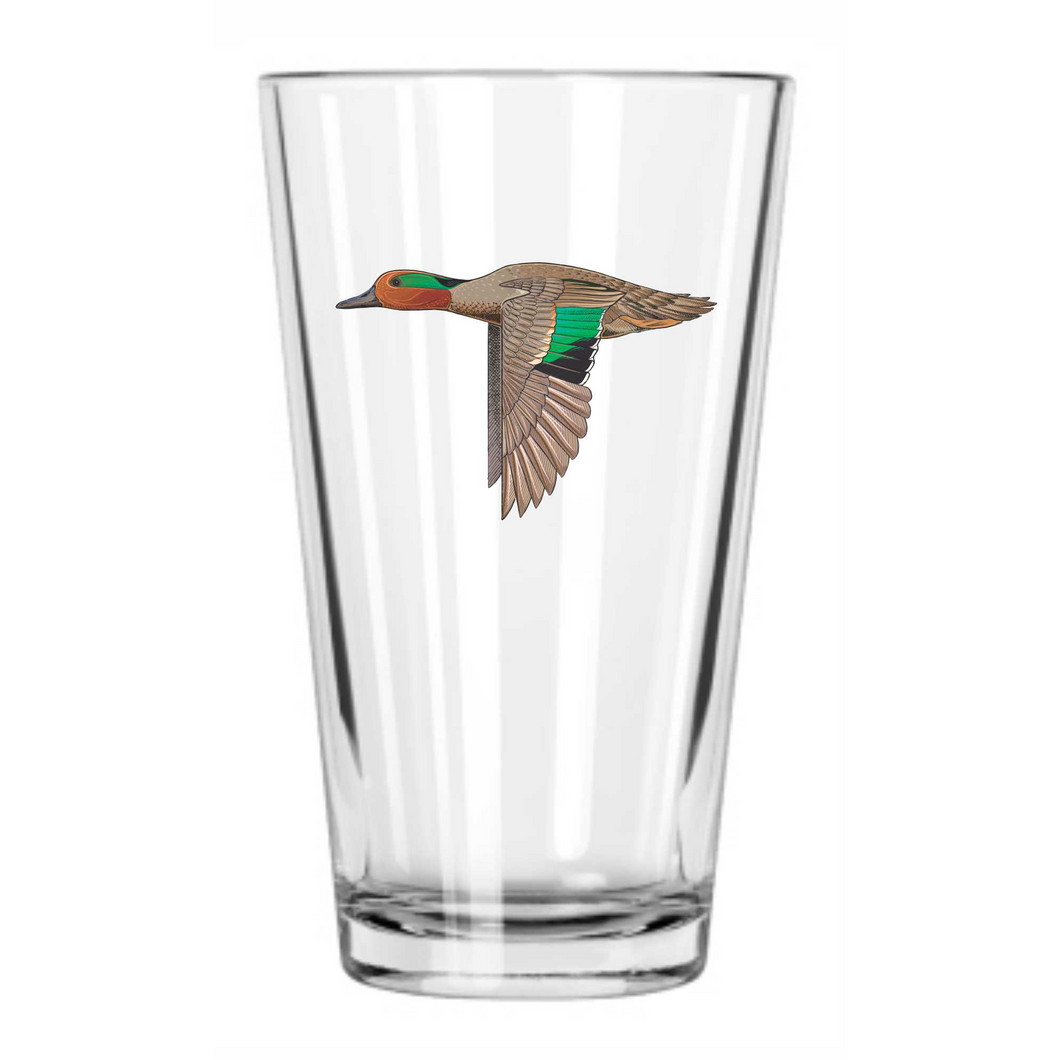 Green Winged Teal Pint Glass