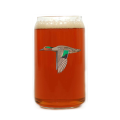 Green Winged Teal Beer Can Glass