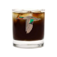 Green Winged Teal Whiskey Glass