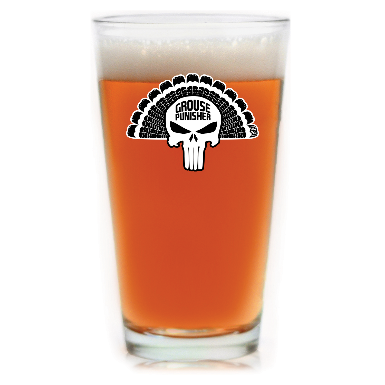 Grouse Punisher Pint Glass